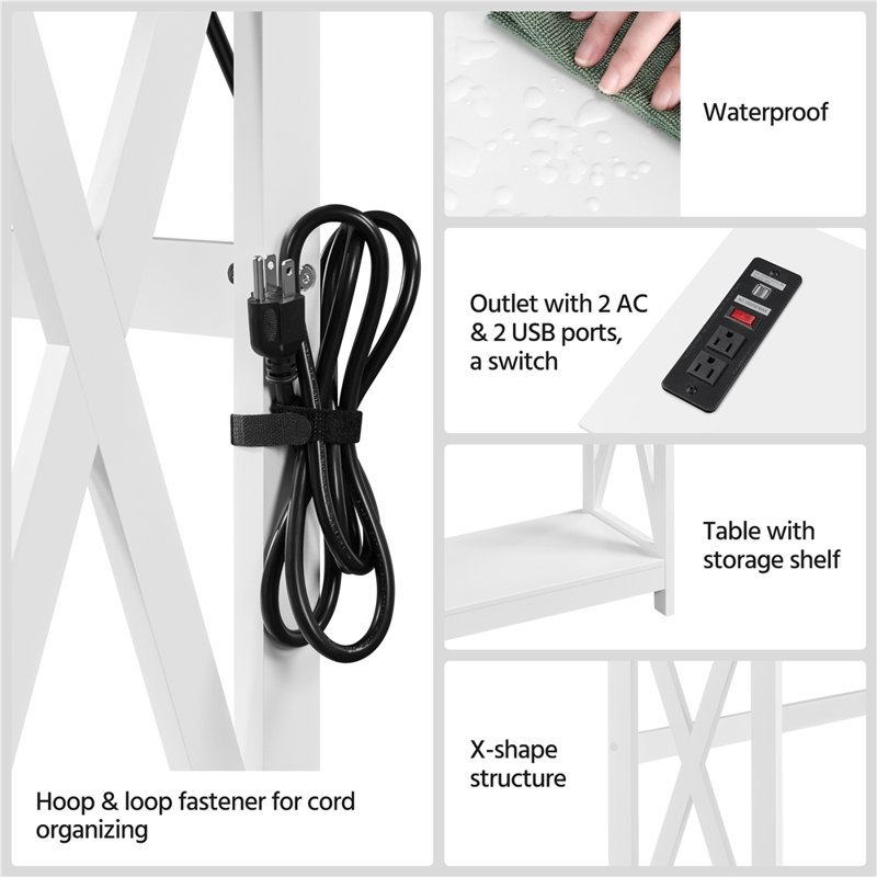 Breakwater Bay 40'' W Console Table with USB Ports and Outlets